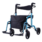 عجلات قابلة للطي Rollator Wheelchair Walker سبائك الألومنيوم ، عربة مشي للمعاقين